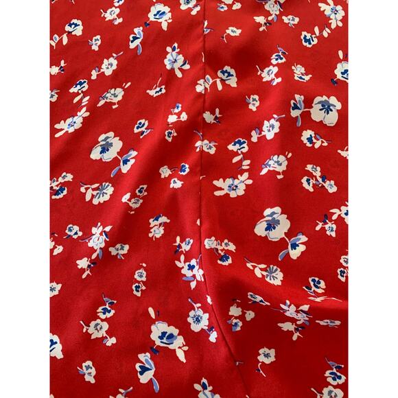 Pleione womens xxl 2x casual red floral cap sleeve blouse short sleeve business - Picture 6 of 9